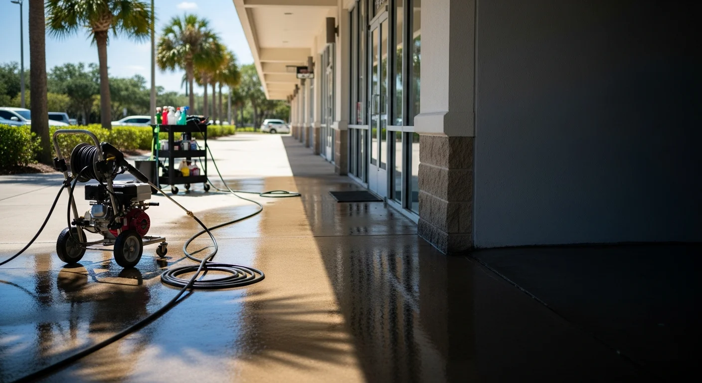 Professional commercial building exterior cleaning and maintenance